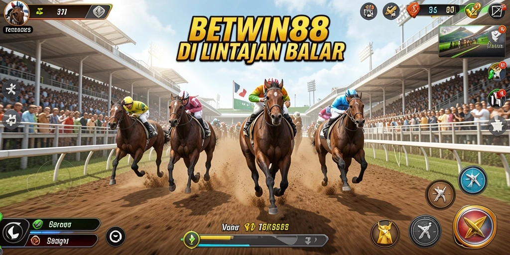 Gameplay mendebarkan dari BETWIN88 saat balapan motor di lintasan cepat.