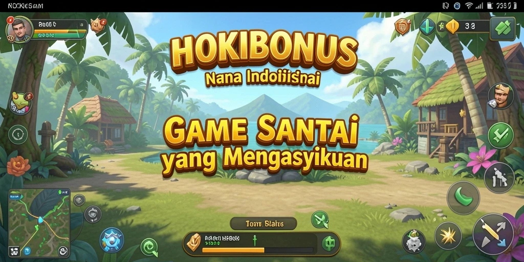 Tampilan seru gameplay HOKIBONUS dengan karakter lucu.