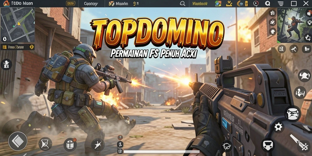 Tangkapan layar dari gameplay intens di TOPDOMINO.